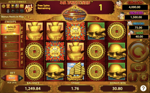 Screenshot of 88 Fortunes online slot, showing the Fu Bat Jackpot activated